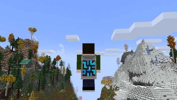 Screenshot showing a player wearing the special ten year anniversary Refined Storage cape