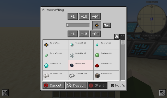 Autocrafting preview