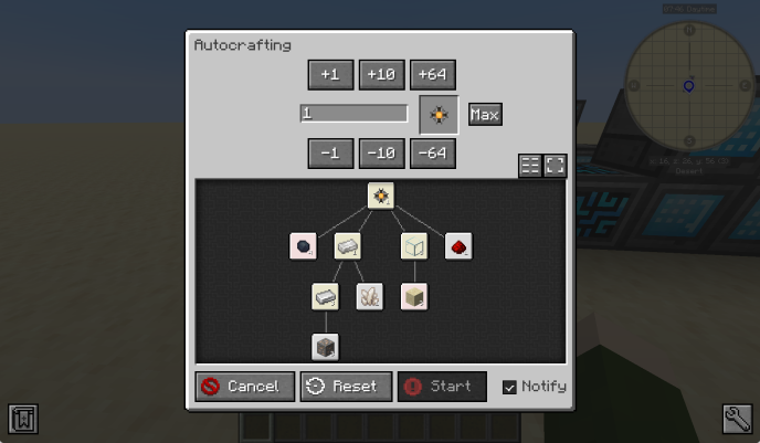 Autocrafting tree preview
